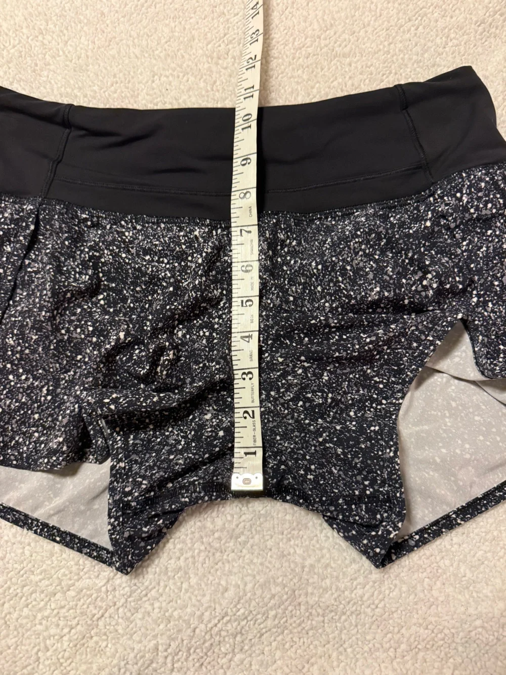 Lululemon Run Times Shorts Mini Splatter White Black 4